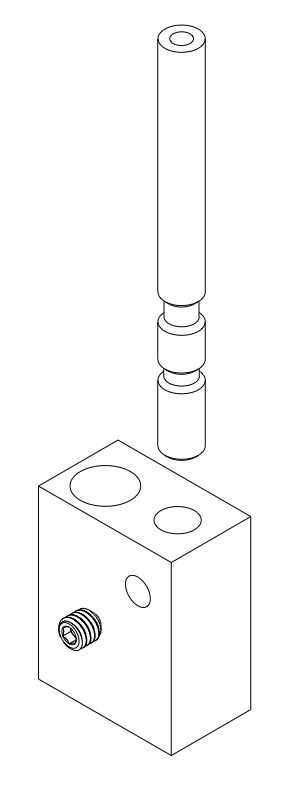 Hotend - J-Head Farmer hotend insert core tube