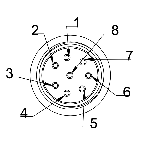 8-Pin Aircraft Connector Wiring Standard 