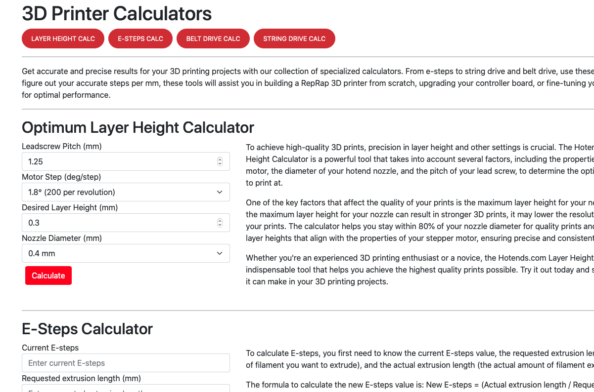 Optimum Layer Height Calculator